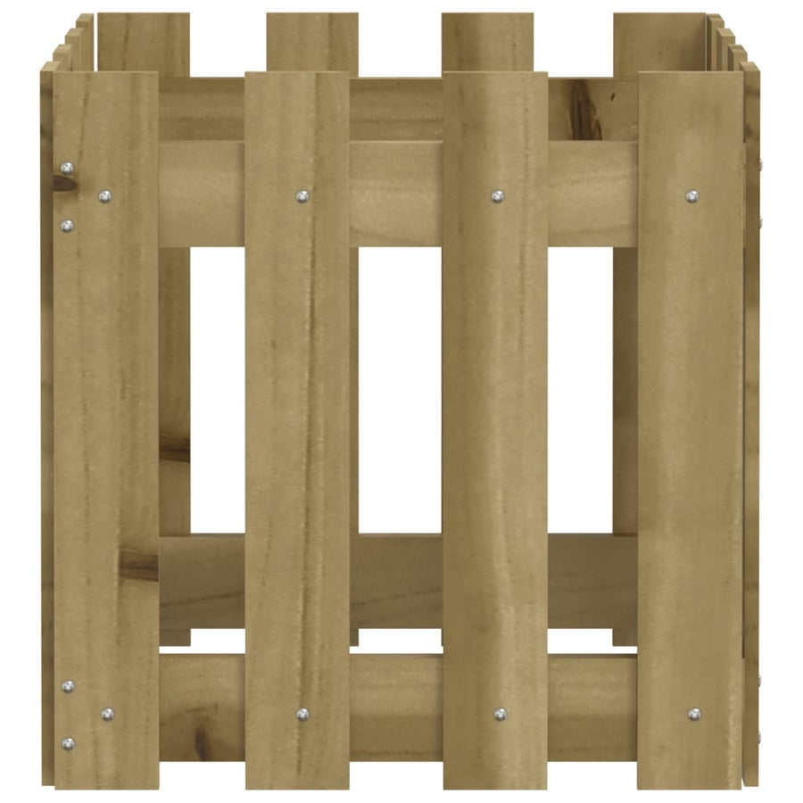 Plantenbak Met Hekontwerp 40X40X40 Cm Geïmpregneerd Grenenhout