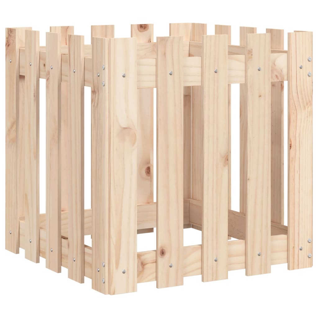 Plantenbak Met Hekontwerp 50X50X50 Cm Massief Grenenhout