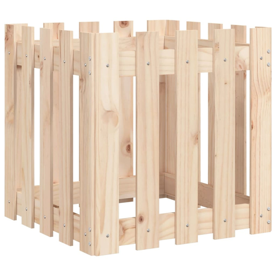 Plantenbak Met Hekontwerp 50X50X50 Cm Massief Grenenhout