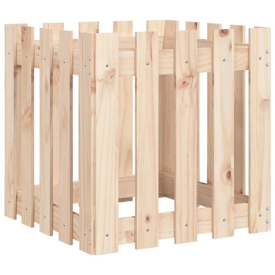 Plantenbak Met Hekontwerp 50X50X50 Cm Massief Grenenhout
