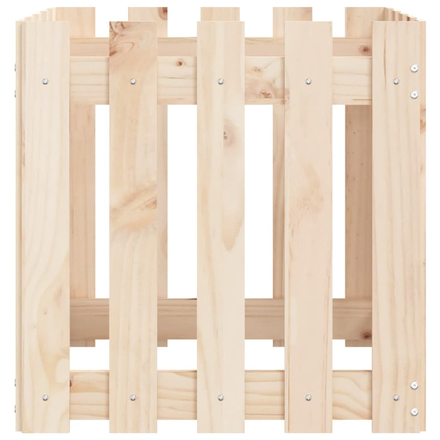 Plantenbak Met Hekontwerp 50X50X50 Cm Massief Grenenhout