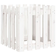 Plantenbak Met Hekontwerp 50X50X50 Cm Massief Grenenhout Wit