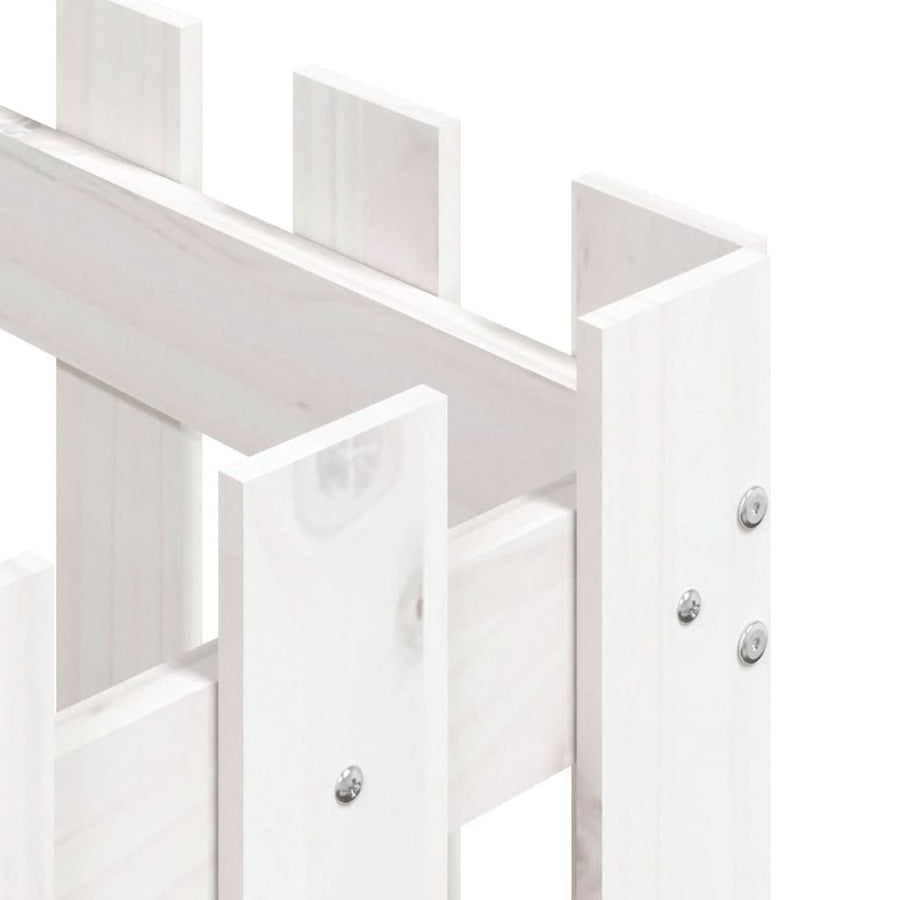 Plantenbak Met Hekontwerp 50X50X50 Cm Massief Grenenhout Wit