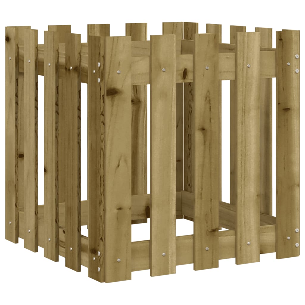 Plantenbak Met Hekontwerp 50X50X50 Cm Geïmpregneerd Grenenhout