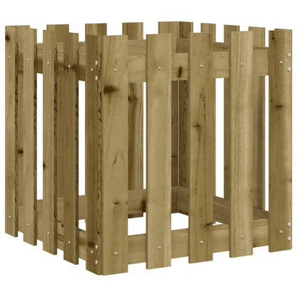 Plantenbak Met Hekontwerp 50X50X50 Cm Geïmpregneerd Grenenhout