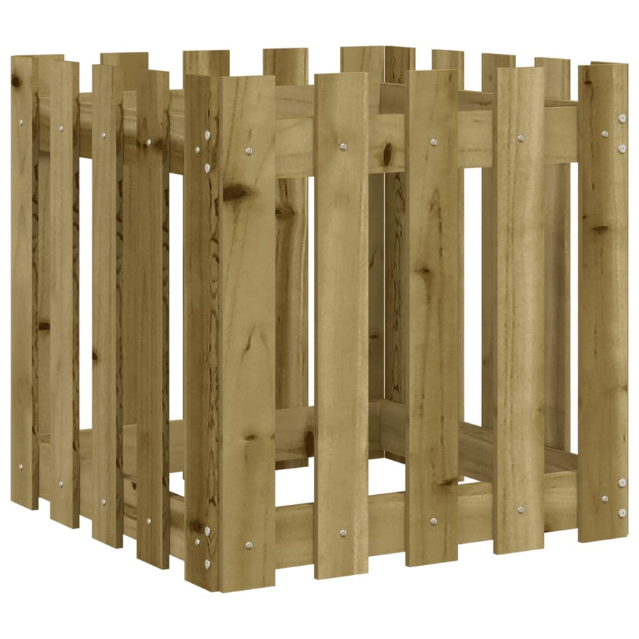 Plantenbak Met Hekontwerp 50X50X50 Cm Geïmpregneerd Grenenhout
