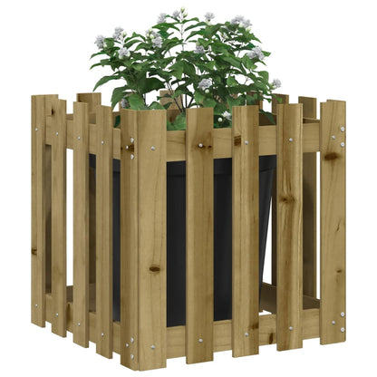 Plantenbak Met Hekontwerp 50X50X50 Cm Geïmpregneerd Grenenhout
