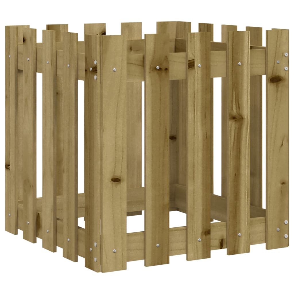 Plantenbak Met Hekontwerp 50X50X50 Cm Geïmpregneerd Grenenhout