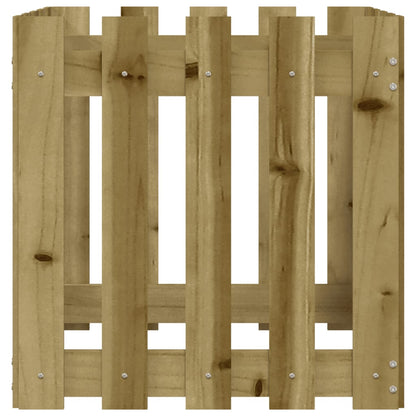 Plantenbak Met Hekontwerp 50X50X50 Cm Geïmpregneerd Grenenhout