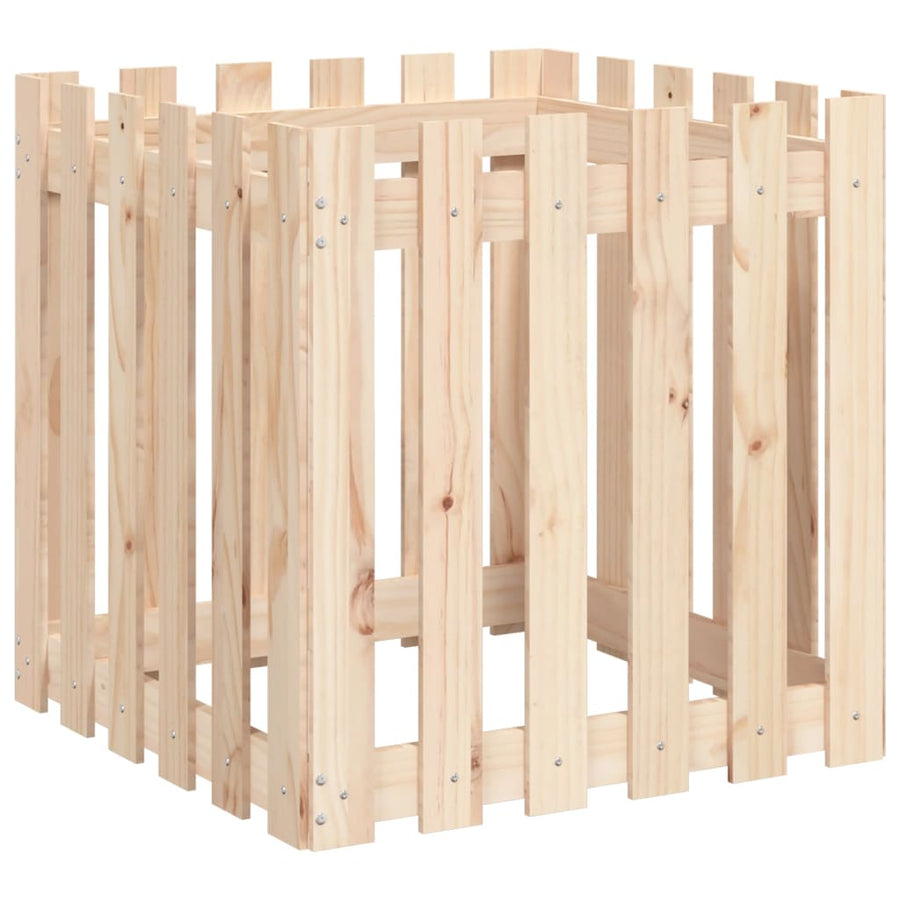 Plantenbak Met Hekontwerp 60X60X60 Cm Massief Grenenhout