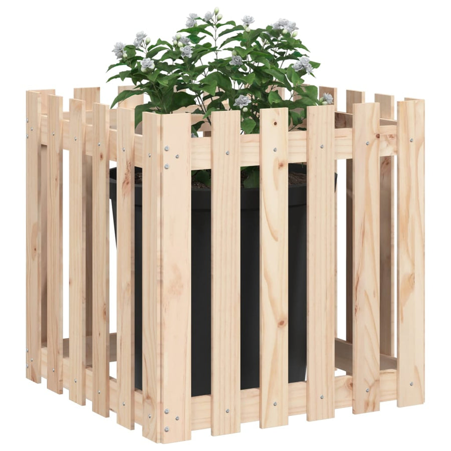 Plantenbak Met Hekontwerp 60X60X60 Cm Massief Grenenhout