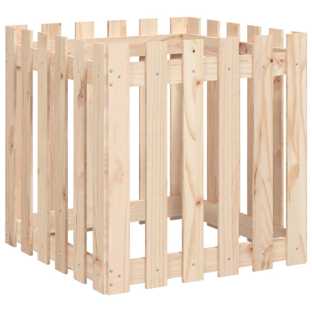 Plantenbak Met Hekontwerp 60X60X60 Cm Massief Grenenhout