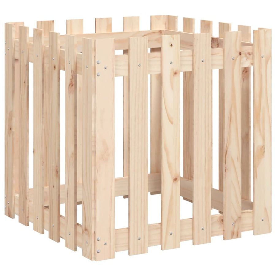 Plantenbak Met Hekontwerp 60X60X60 Cm Massief Grenenhout