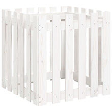Plantenbak Met Hekontwerp 60X60X60 Cm Massief Grenenhout Wit