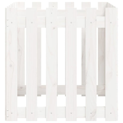 Plantenbak Met Hekontwerp 60X60X60 Cm Massief Grenenhout Wit