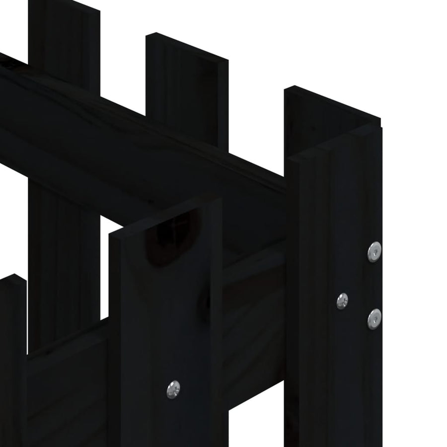 Plantenbak Met Hekontwerp 60X60X60 Cm Massief Grenenhout Zwart