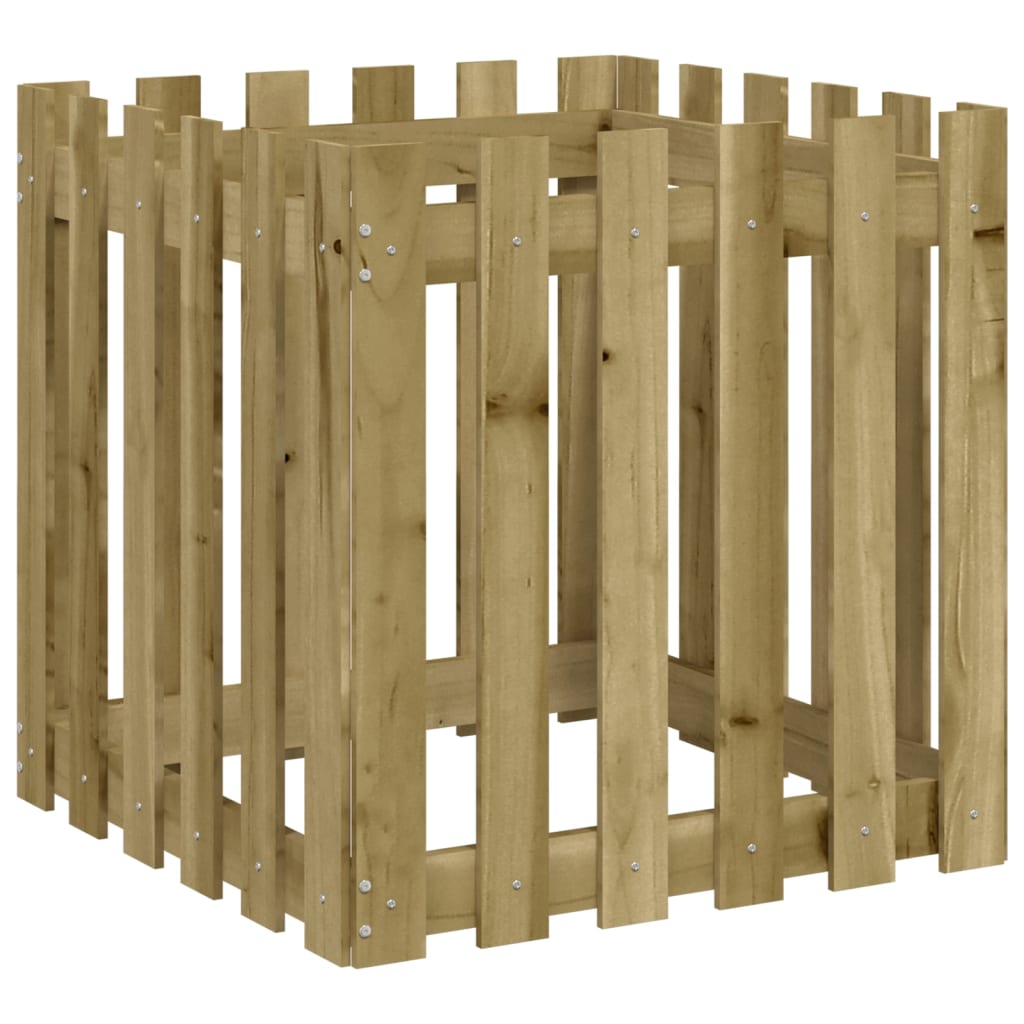 Plantenbak Met Hekontwerp 60X60X60 Cm Geïmpregneerd Grenenhout