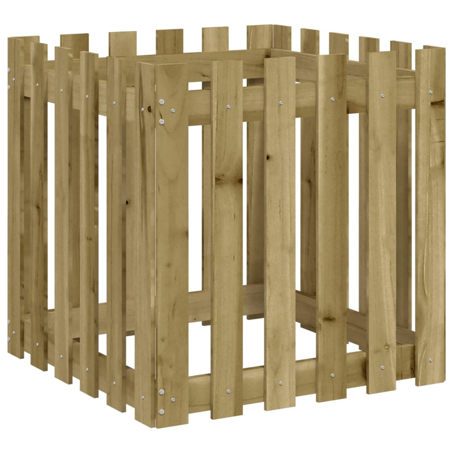 Plantenbak Met Hekontwerp 60X60X60 Cm Geïmpregneerd Grenenhout