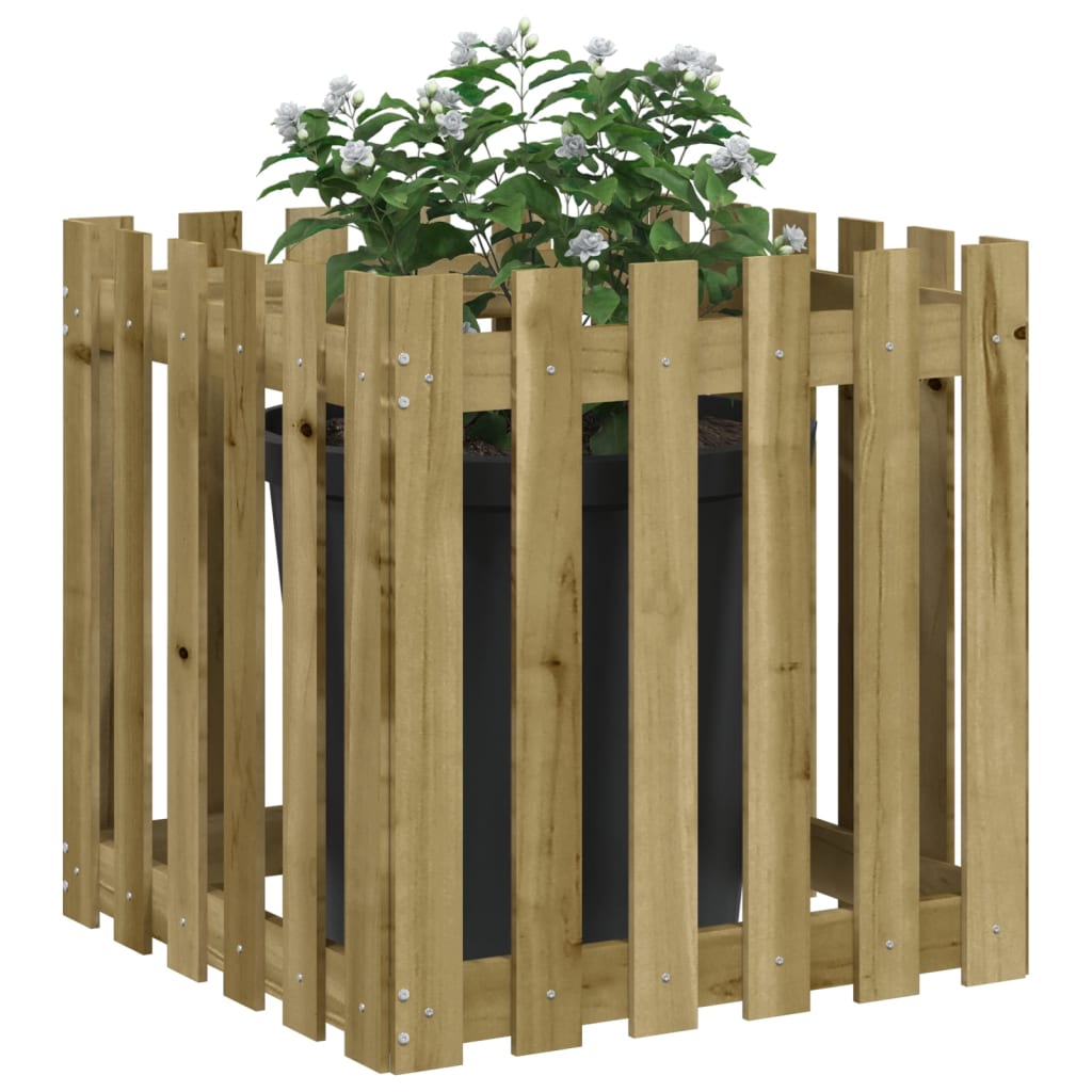 Plantenbak Met Hekontwerp 60X60X60 Cm Geïmpregneerd Grenenhout