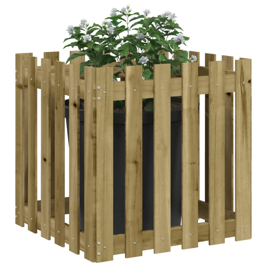Plantenbak Met Hekontwerp 60X60X60 Cm Geïmpregneerd Grenenhout