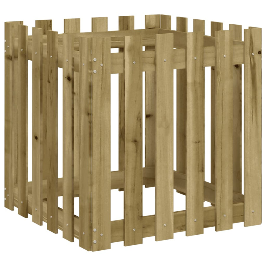 Plantenbak Met Hekontwerp 60X60X60 Cm Geïmpregneerd Grenenhout