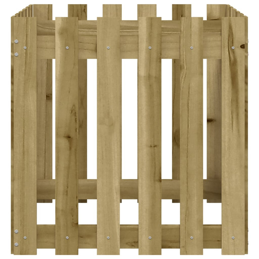 Plantenbak Met Hekontwerp 60X60X60 Cm Geïmpregneerd Grenenhout