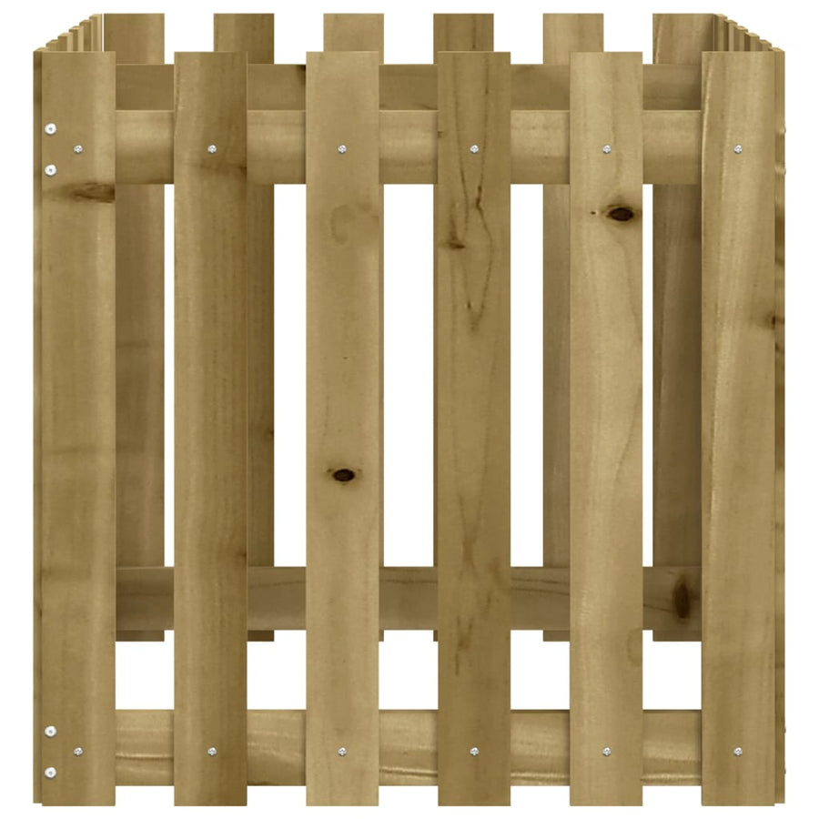 Plantenbak Met Hekontwerp 60X60X60 Cm Geïmpregneerd Grenenhout