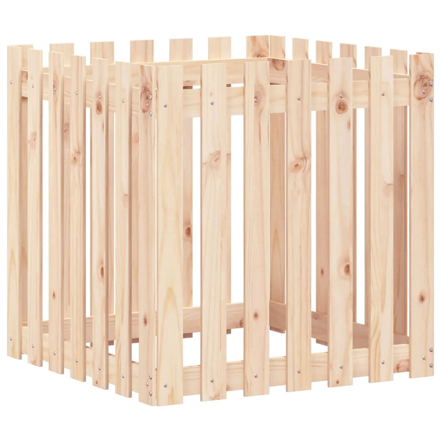 Plantenbak Met Hekontwerp 70X70X70 Cm Massief Grenenhout