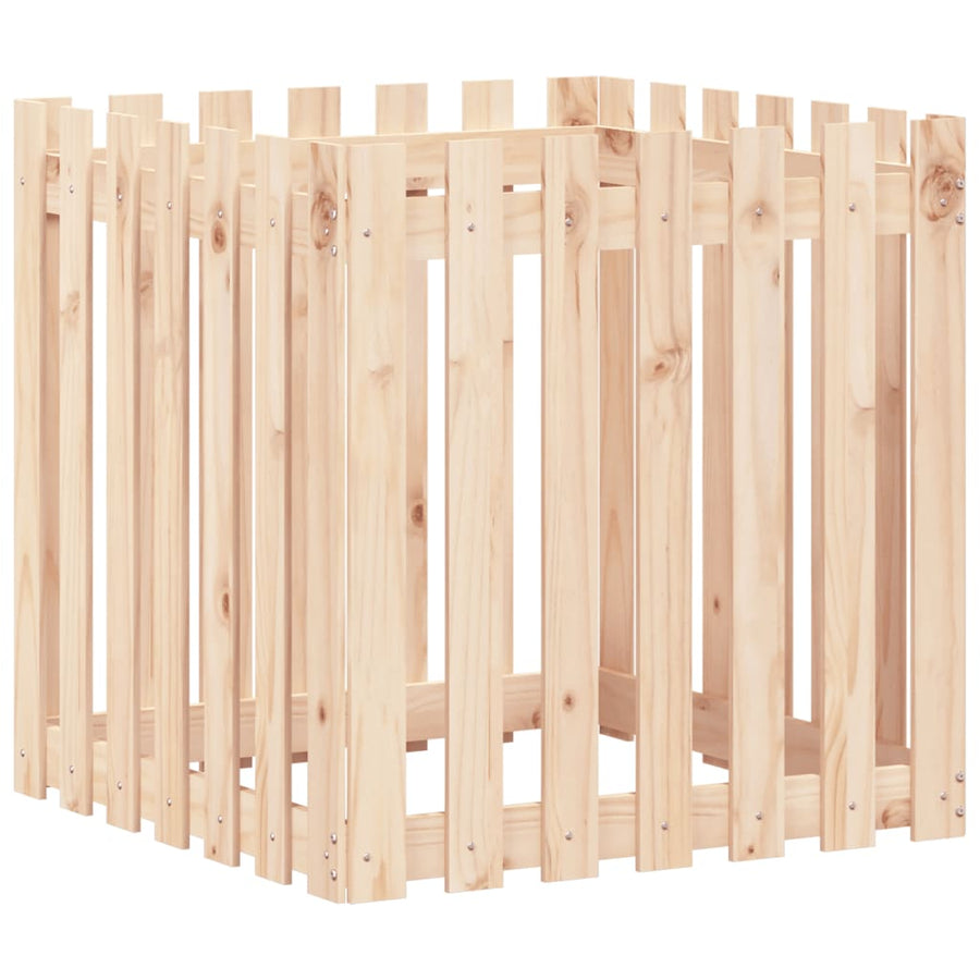 Plantenbak Met Hekontwerp 70X70X70 Cm Massief Grenenhout