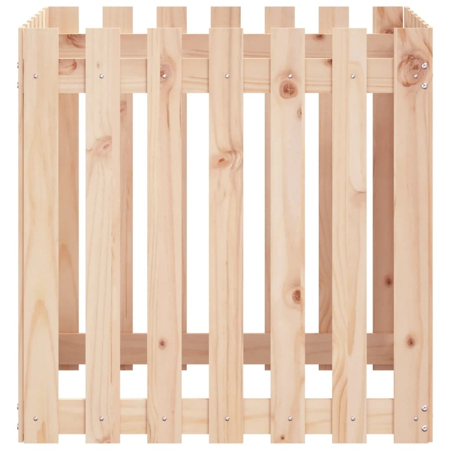 Plantenbak Met Hekontwerp 70X70X70 Cm Massief Grenenhout