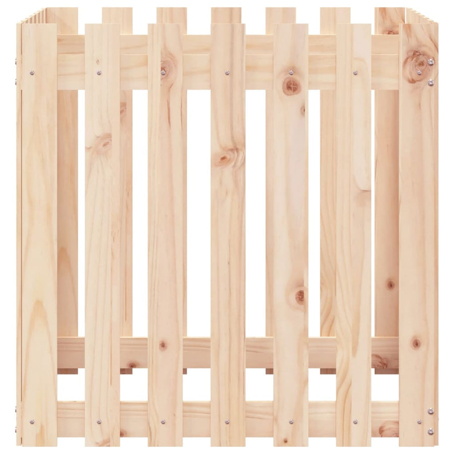 Plantenbak Met Hekontwerp 70X70X70 Cm Massief Grenenhout