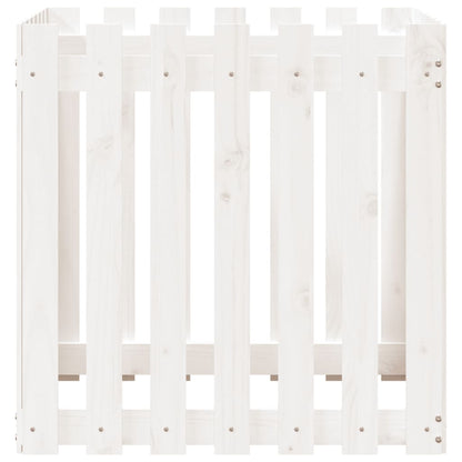 Plantenbak Met Hekontwerp 70X70X70 Cm Massief Grenenhout Wit