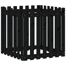 Plantenbak Met Hekontwerp 70X70X70 Cm Massief Grenenhout Zwart