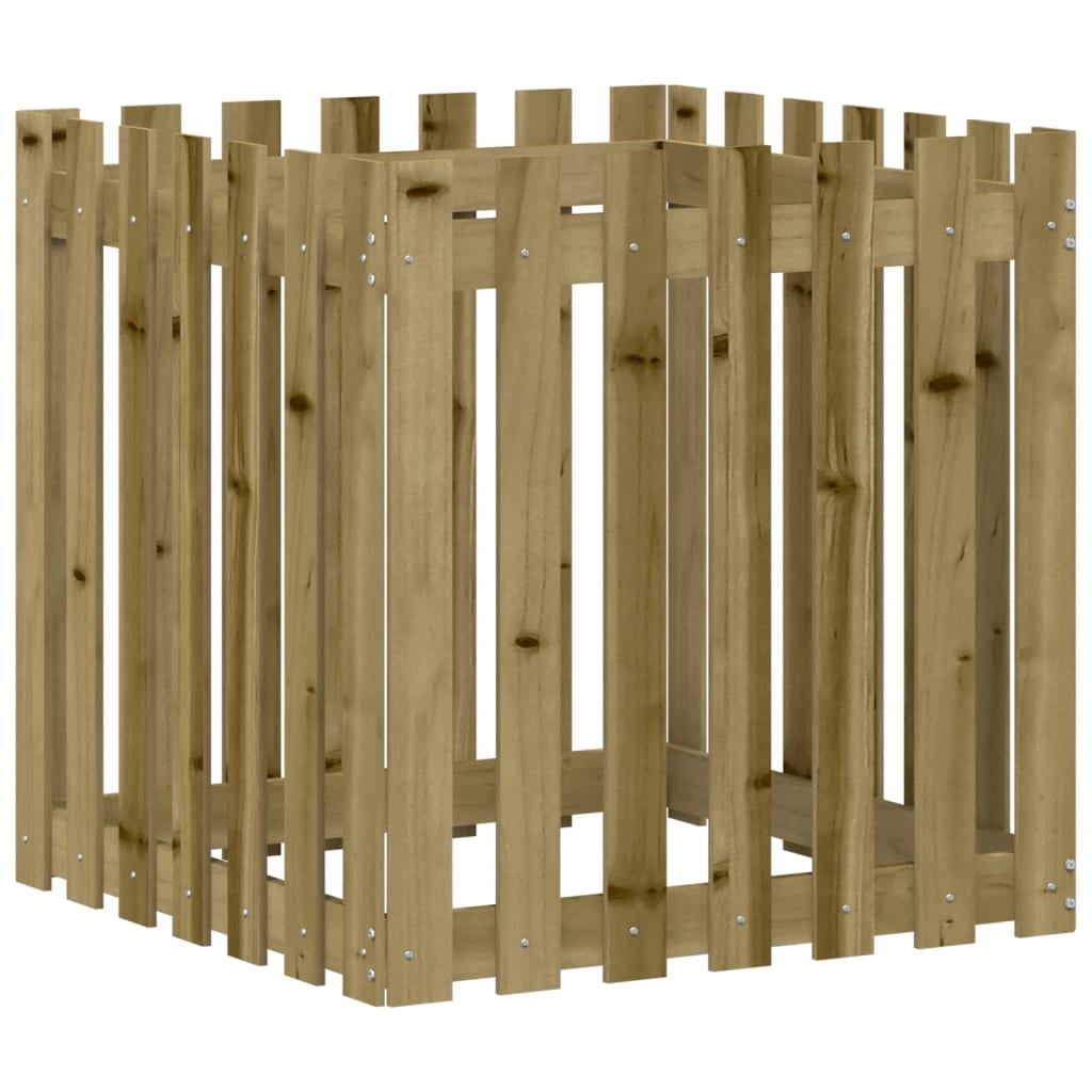 Plantenbak Met Hekontwerp 70X70X70 Cm Geïmpregneerd Grenenhout