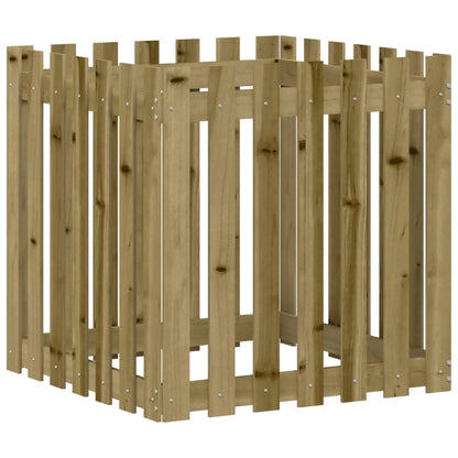 Plantenbak Met Hekontwerp 70X70X70 Cm Geïmpregneerd Grenenhout