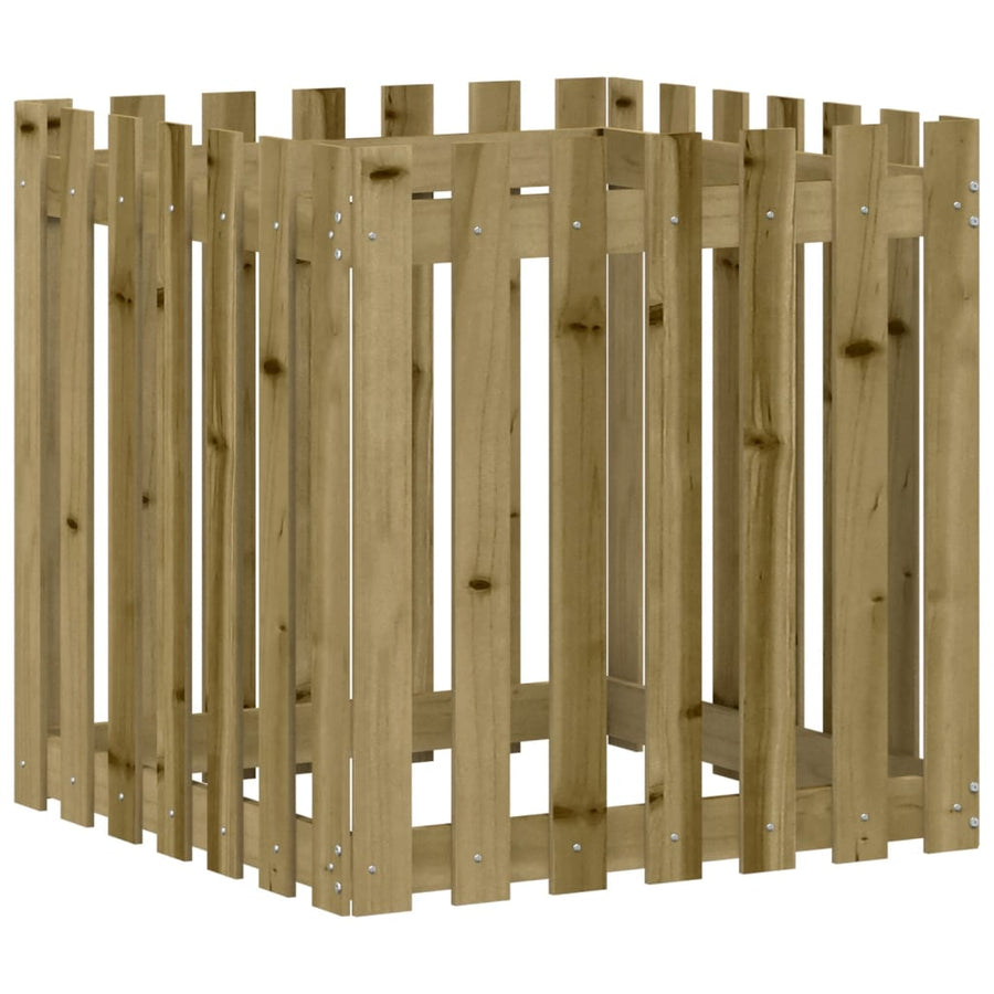 Plantenbak Met Hekontwerp 70X70X70 Cm Geïmpregneerd Grenenhout