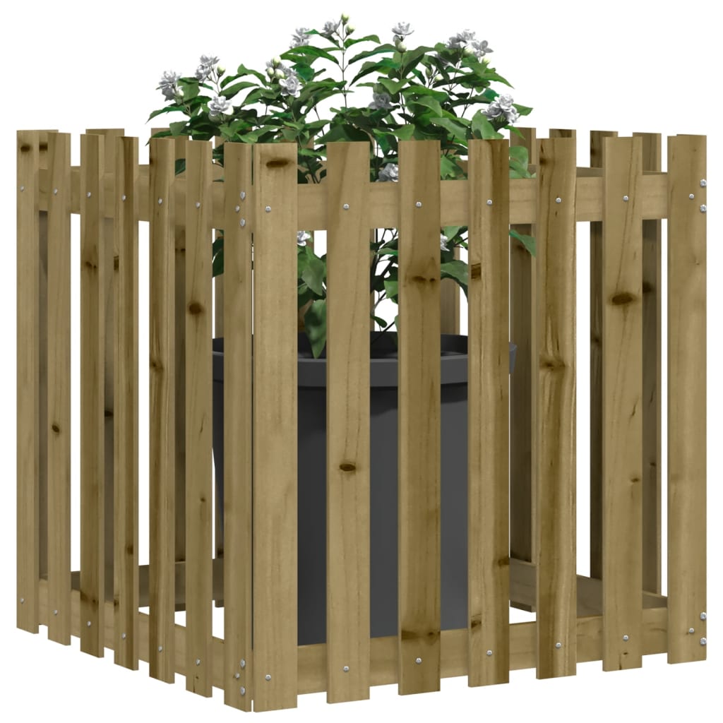 Plantenbak Met Hekontwerp 70X70X70 Cm Geïmpregneerd Grenenhout