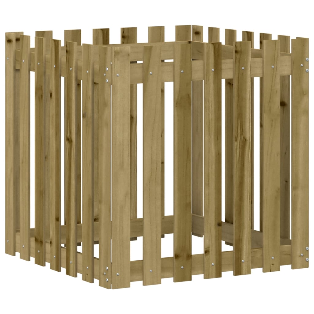 Plantenbak Met Hekontwerp 70X70X70 Cm Geïmpregneerd Grenenhout