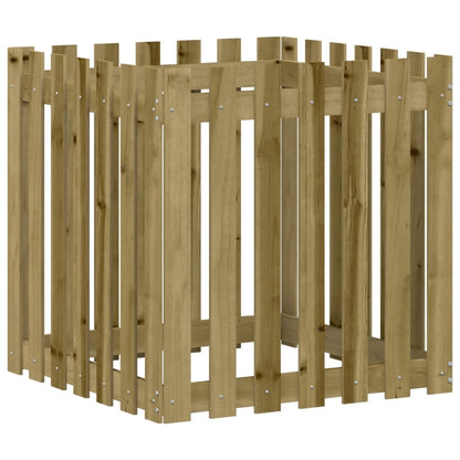 Plantenbak Met Hekontwerp 70X70X70 Cm Geïmpregneerd Grenenhout