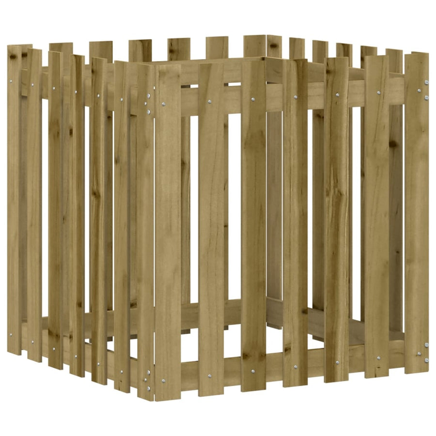 Plantenbak Met Hekontwerp 70X70X70 Cm Geïmpregneerd Grenenhout