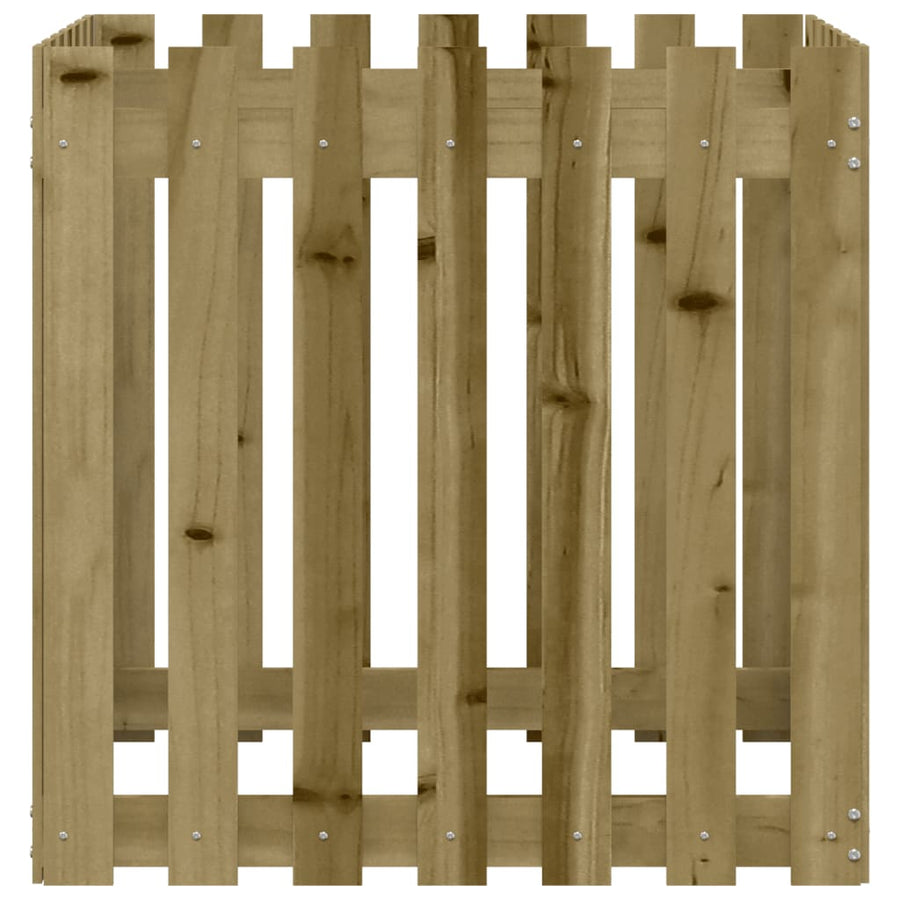 Plantenbak Met Hekontwerp 70X70X70 Cm Geïmpregneerd Grenenhout