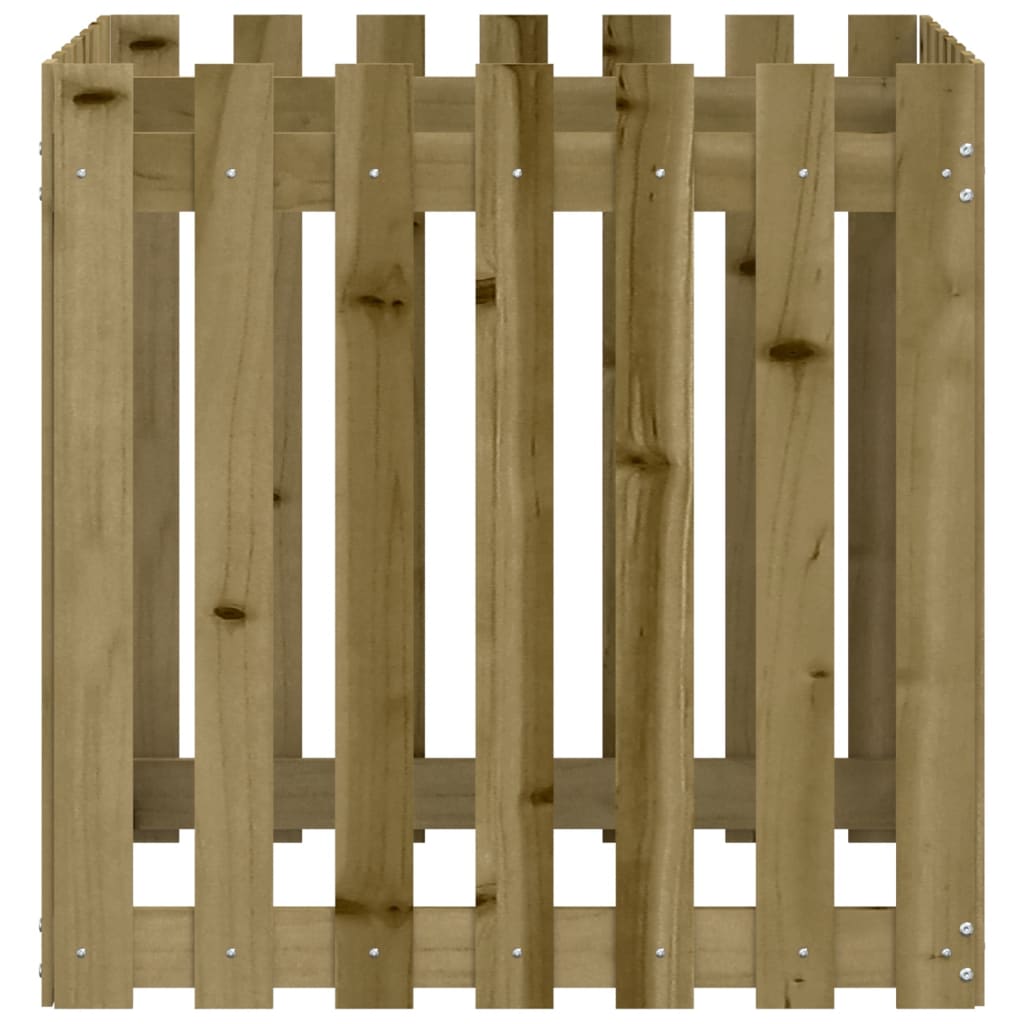 Plantenbak Met Hekontwerp 70X70X70 Cm Geïmpregneerd Grenenhout