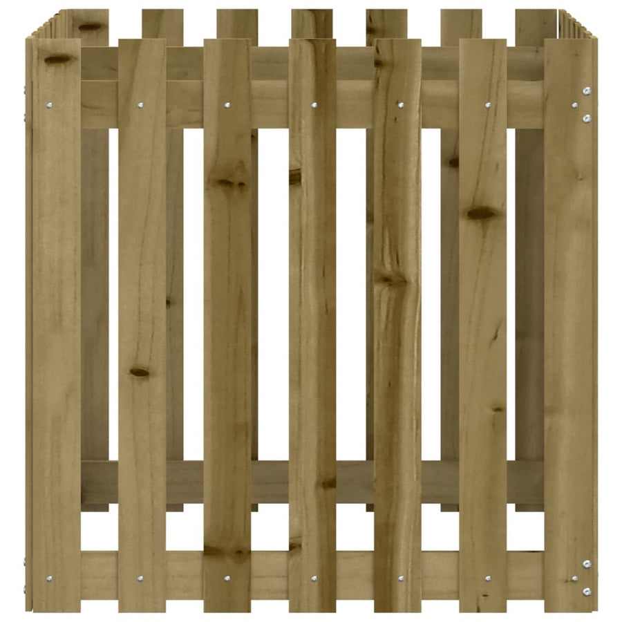 Plantenbak Met Hekontwerp 70X70X70 Cm Geïmpregneerd Grenenhout