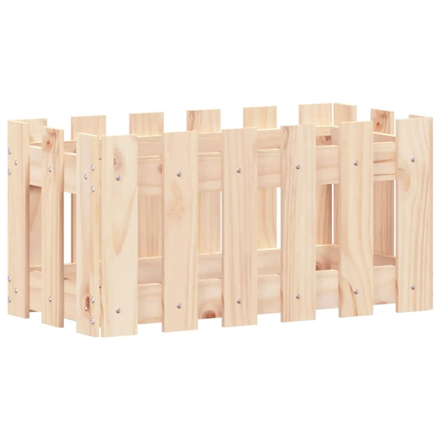 Plantenbak Met Hekontwerp 60X30X30 Cm Massief Grenenhout