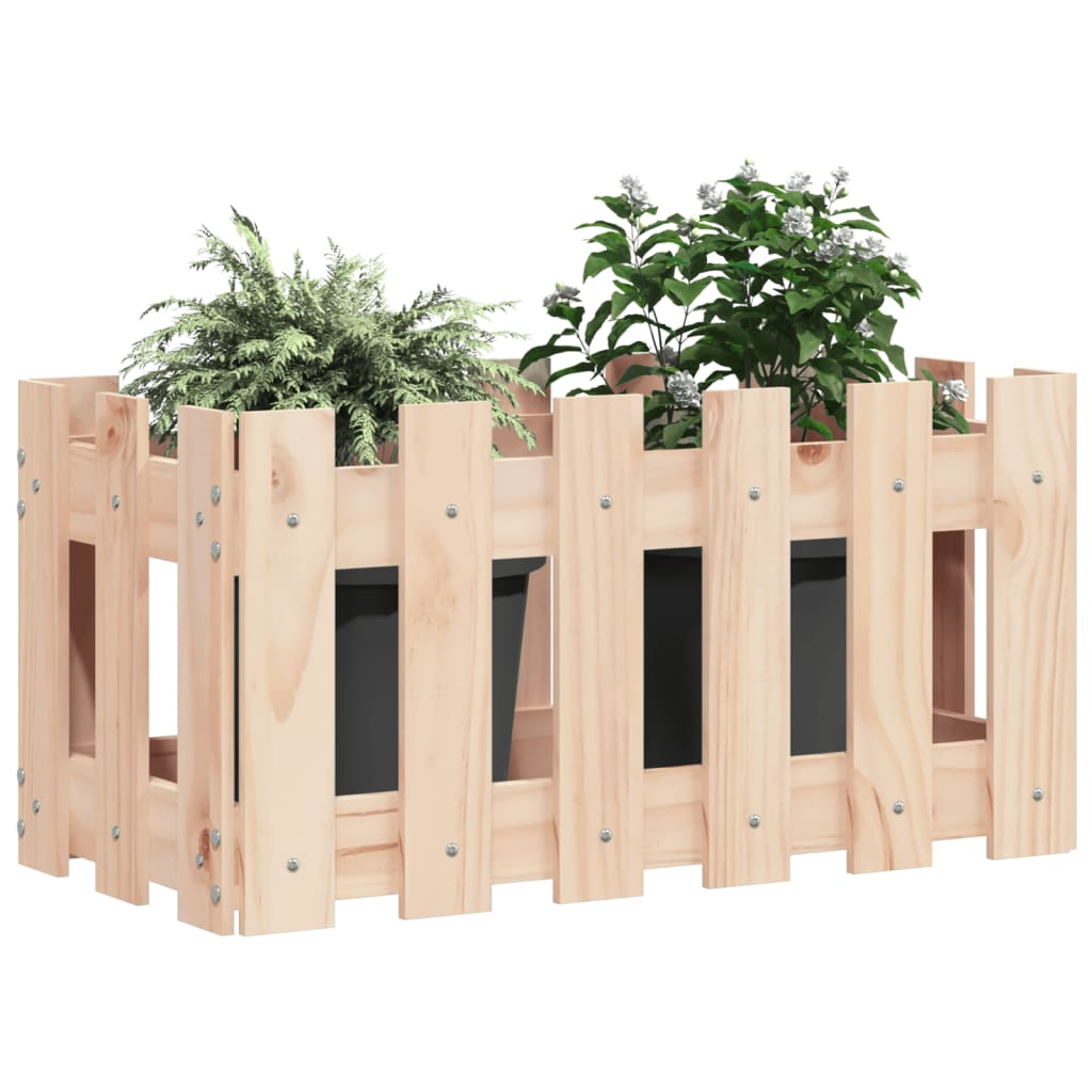 Plantenbak Met Hekontwerp 60X30X30 Cm Massief Grenenhout