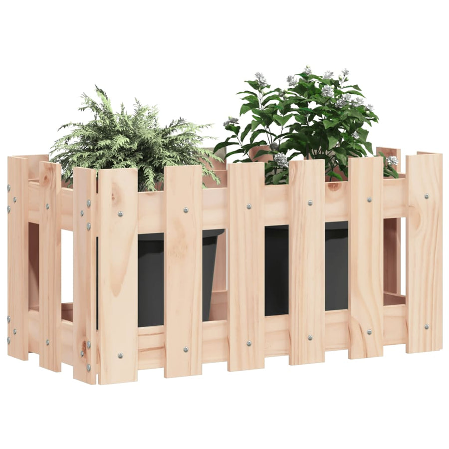 Plantenbak Met Hekontwerp 60X30X30 Cm Massief Grenenhout
