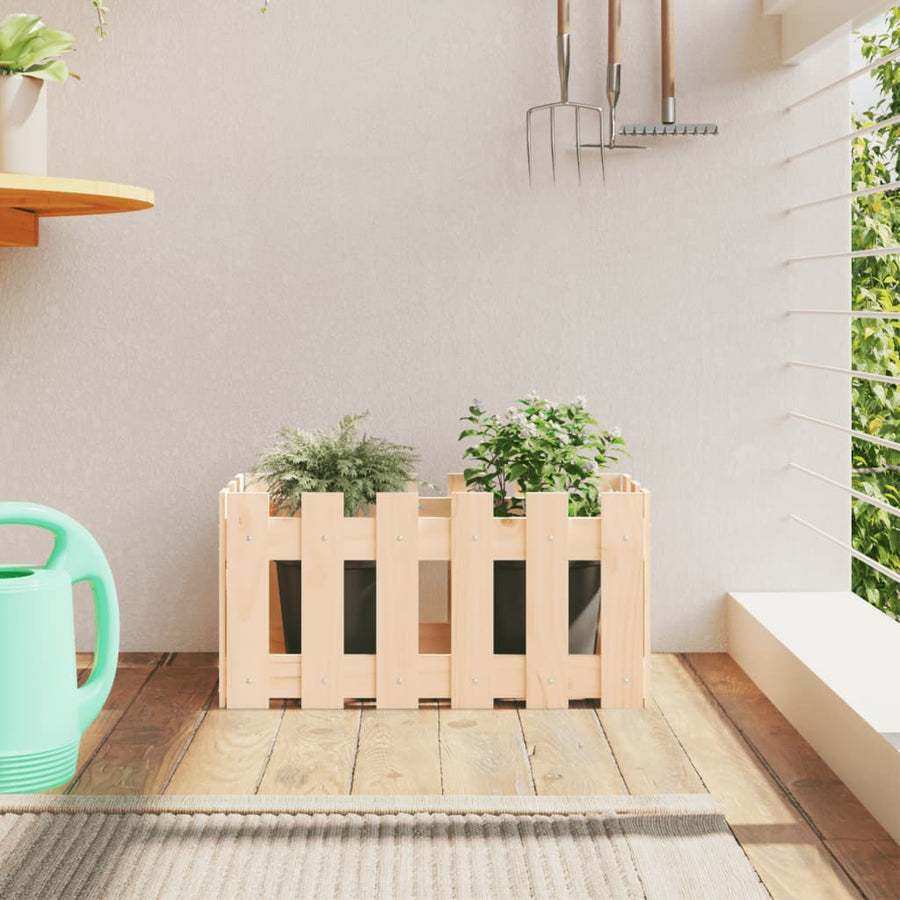Plantenbak Met Hekontwerp 60X30X30 Cm Massief Grenenhout