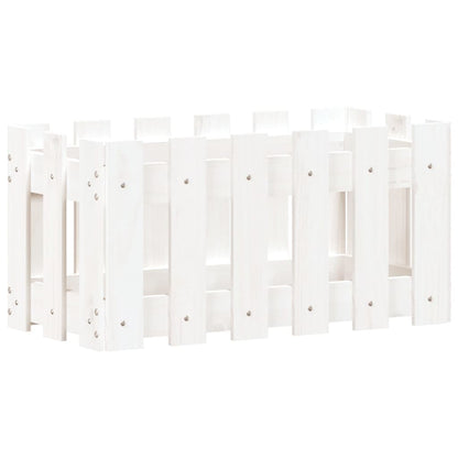 Plantenbak Met Hekontwerp 60X30X30 Cm Massief Grenenhout Wit