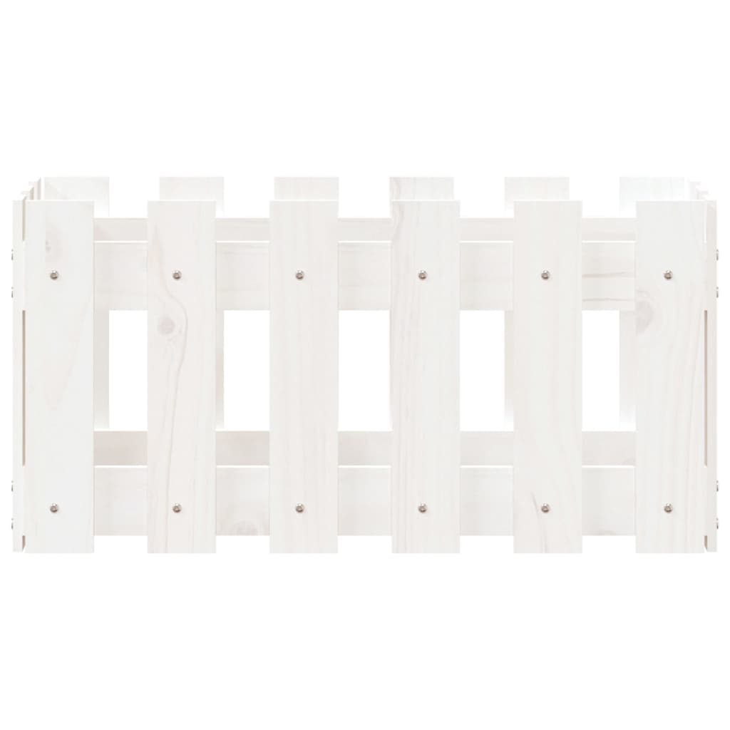 Plantenbak Met Hekontwerp 60X30X30 Cm Massief Grenenhout Wit