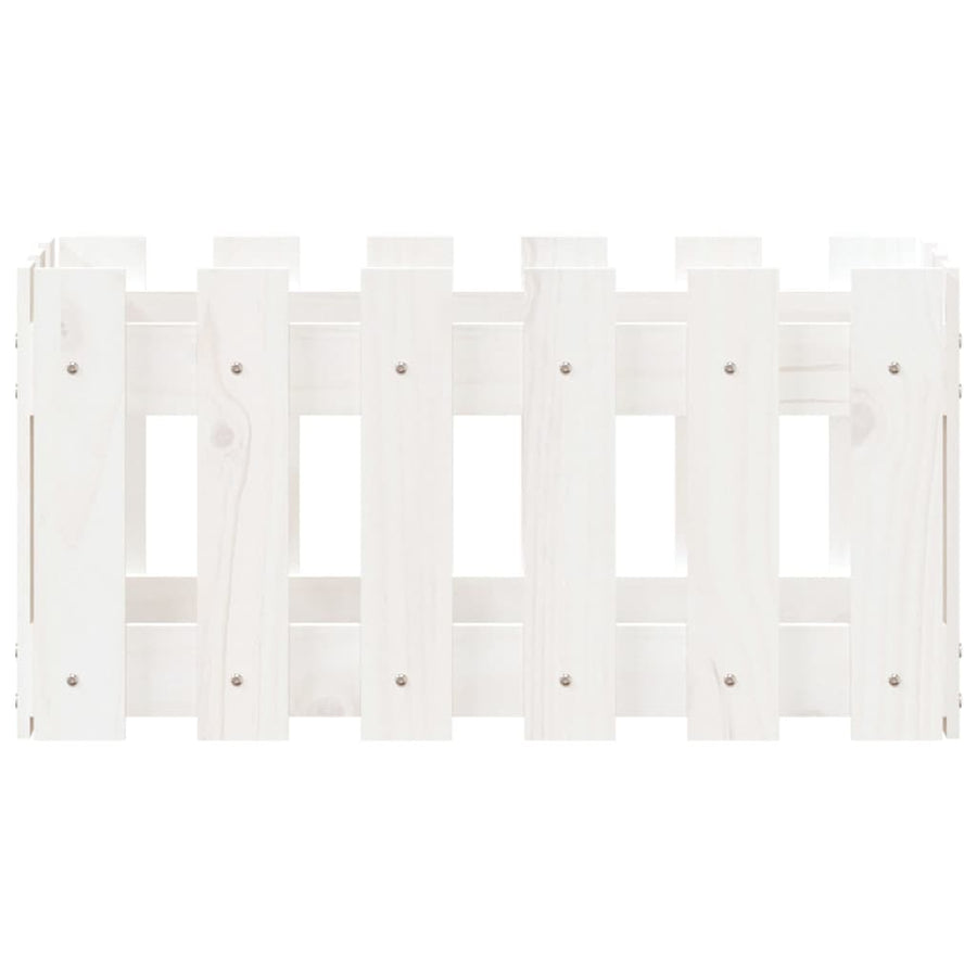 Plantenbak Met Hekontwerp 60X30X30 Cm Massief Grenenhout Wit